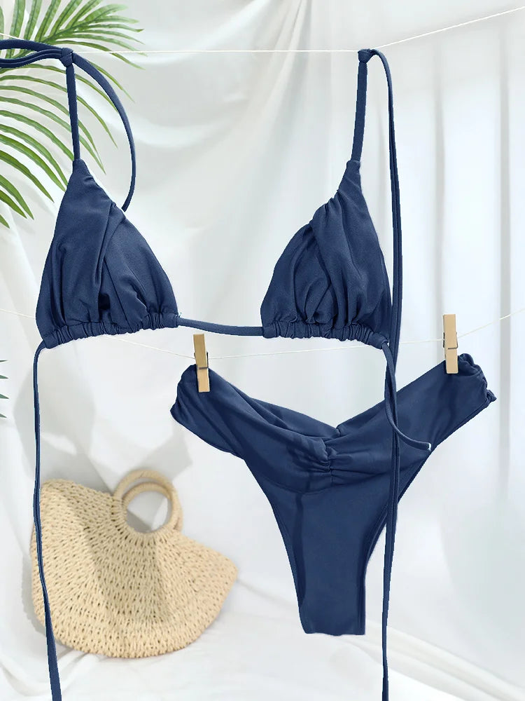 Fiona Women's Bikini Set | Solid Micro Fabric, Triangle Design 1