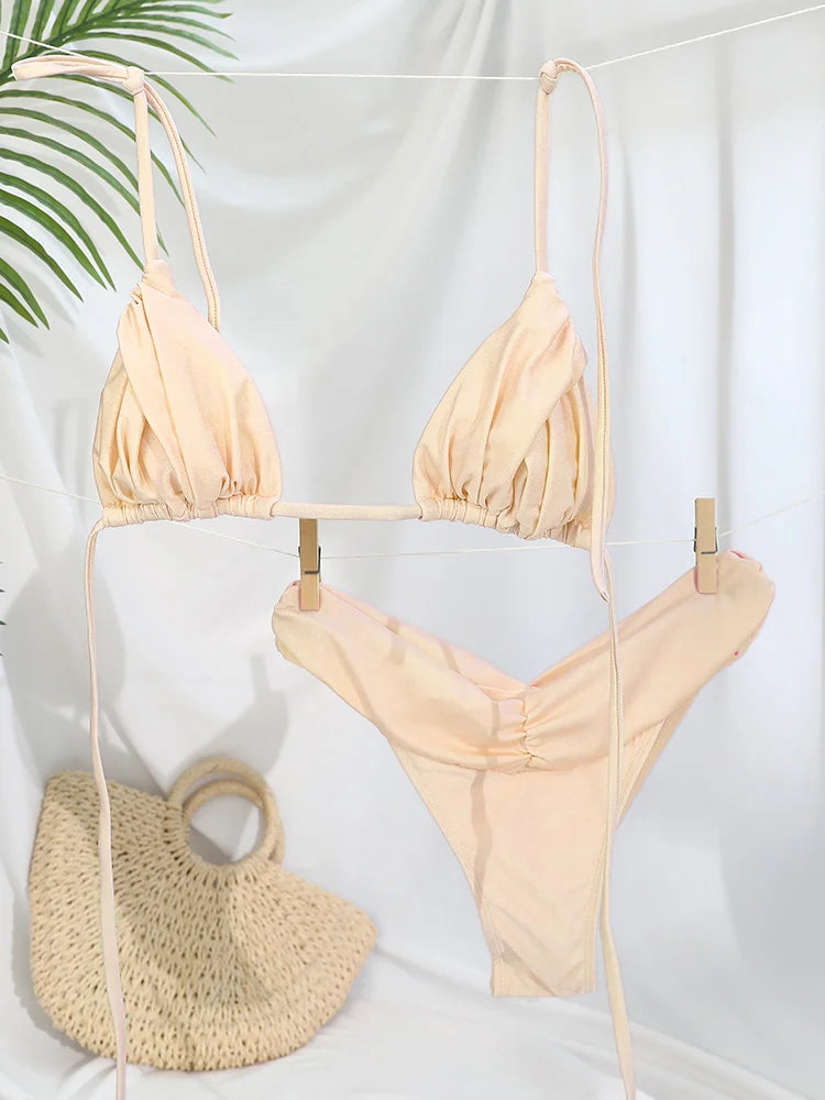 Fiona Women's Bikini Set | Solid Micro Fabric, Triangle Design 5