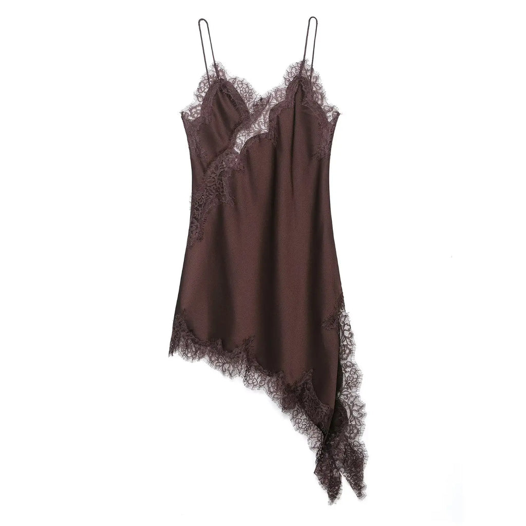 Tina Women's Mini Dress | Lace Splicing, Backless Summer Cocktail Dress 0